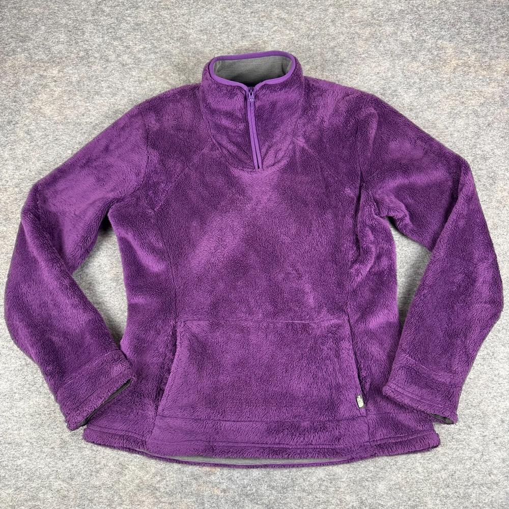 The North Face 1/4 Zip Fuzzy Sweatshirt Pockets Polyester Purple Womens‎ Large L